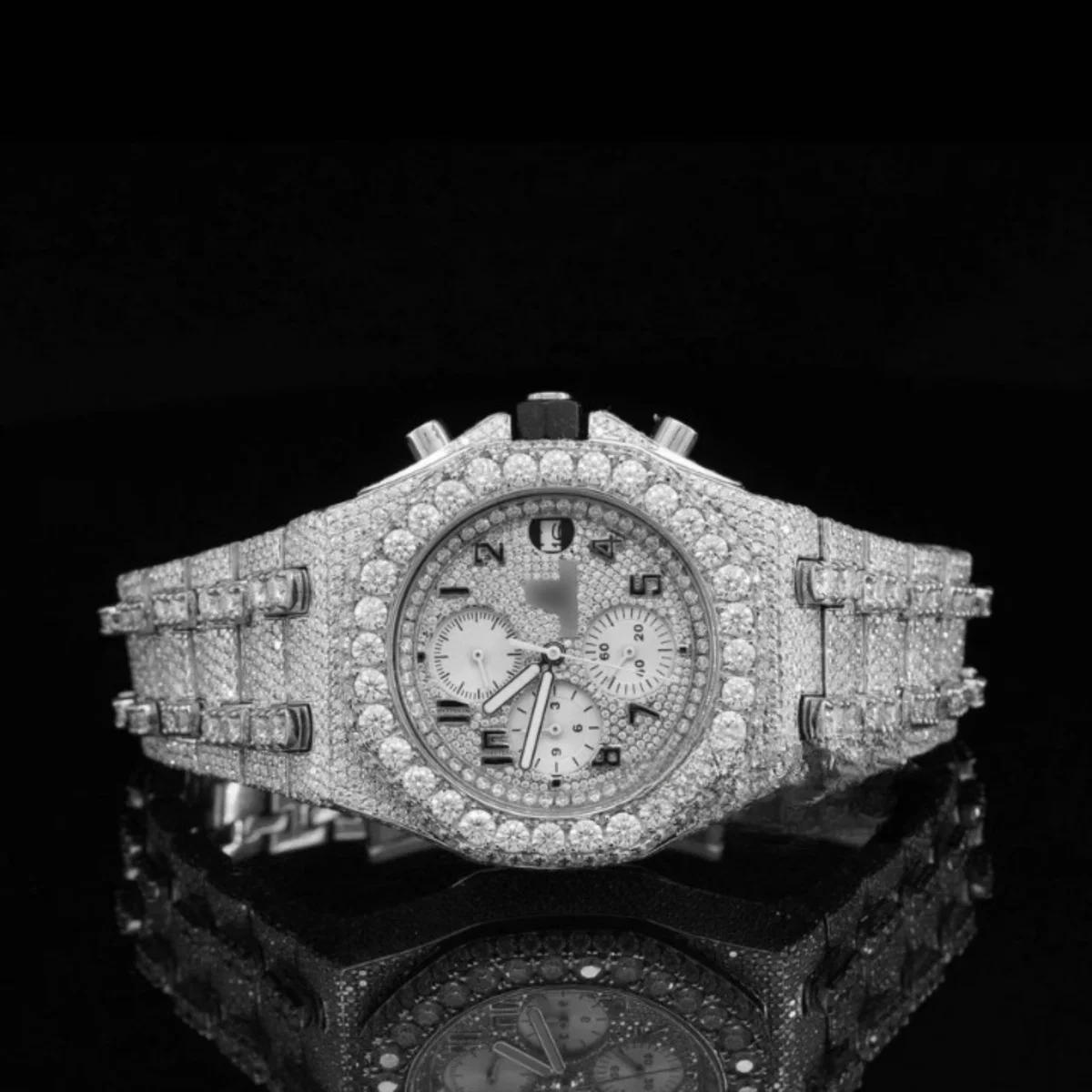 Fabulous Automatic Moissanite Diamond Iced Out Wrist Watch For Men (view 3 of 6)