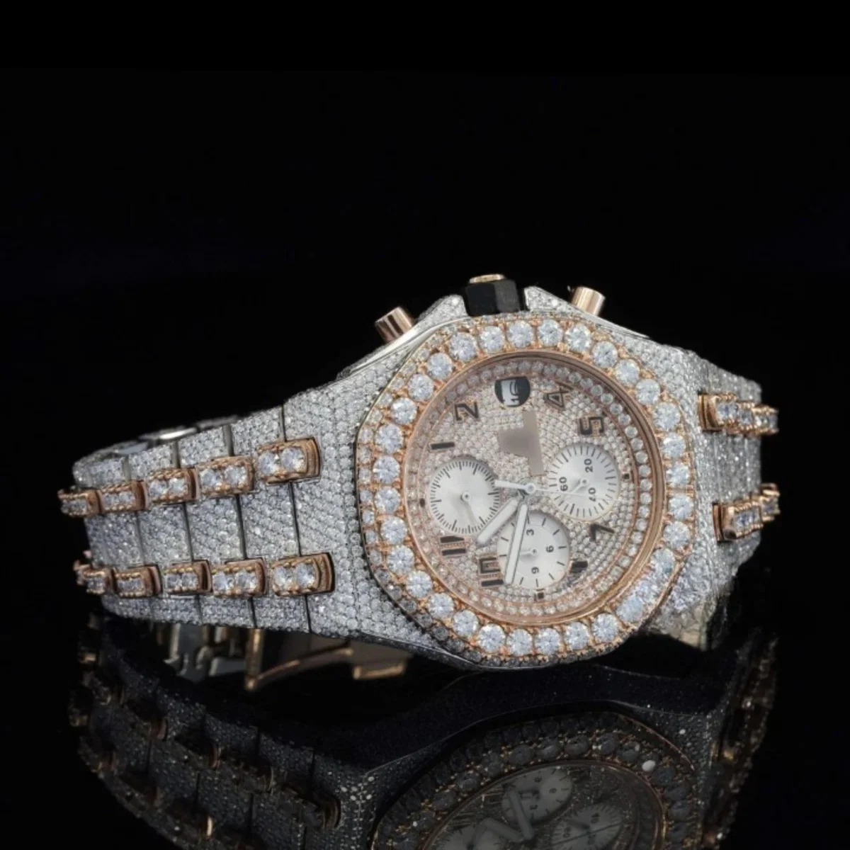 Fabulous Automatic Moissanite Diamond Iced Out Wrist Watch For Men (view 4 of 6)