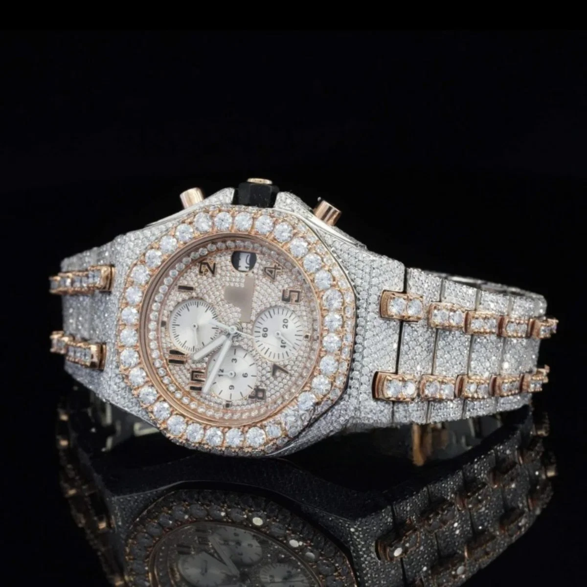 Fabulous Automatic Moissanite Diamond Iced Out Wrist Watch For Men (view 5 of 6)