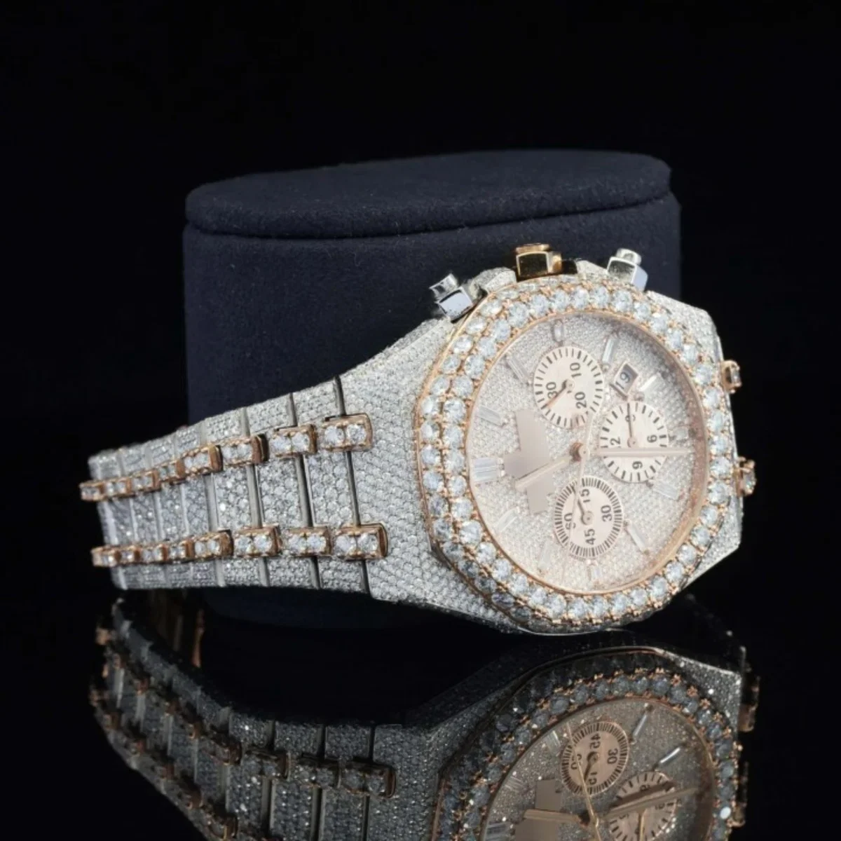 Fabulous Fully Iced Out Moissanite Diamond Watch Fully Automatic (view 2 of 6)