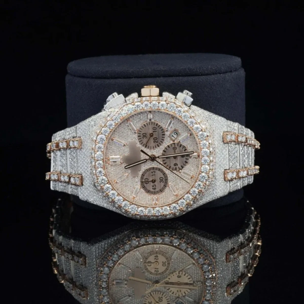 Fabulous Fully Iced Out Moissanite Diamond Watch Fully Automatic (view 4 of 6)