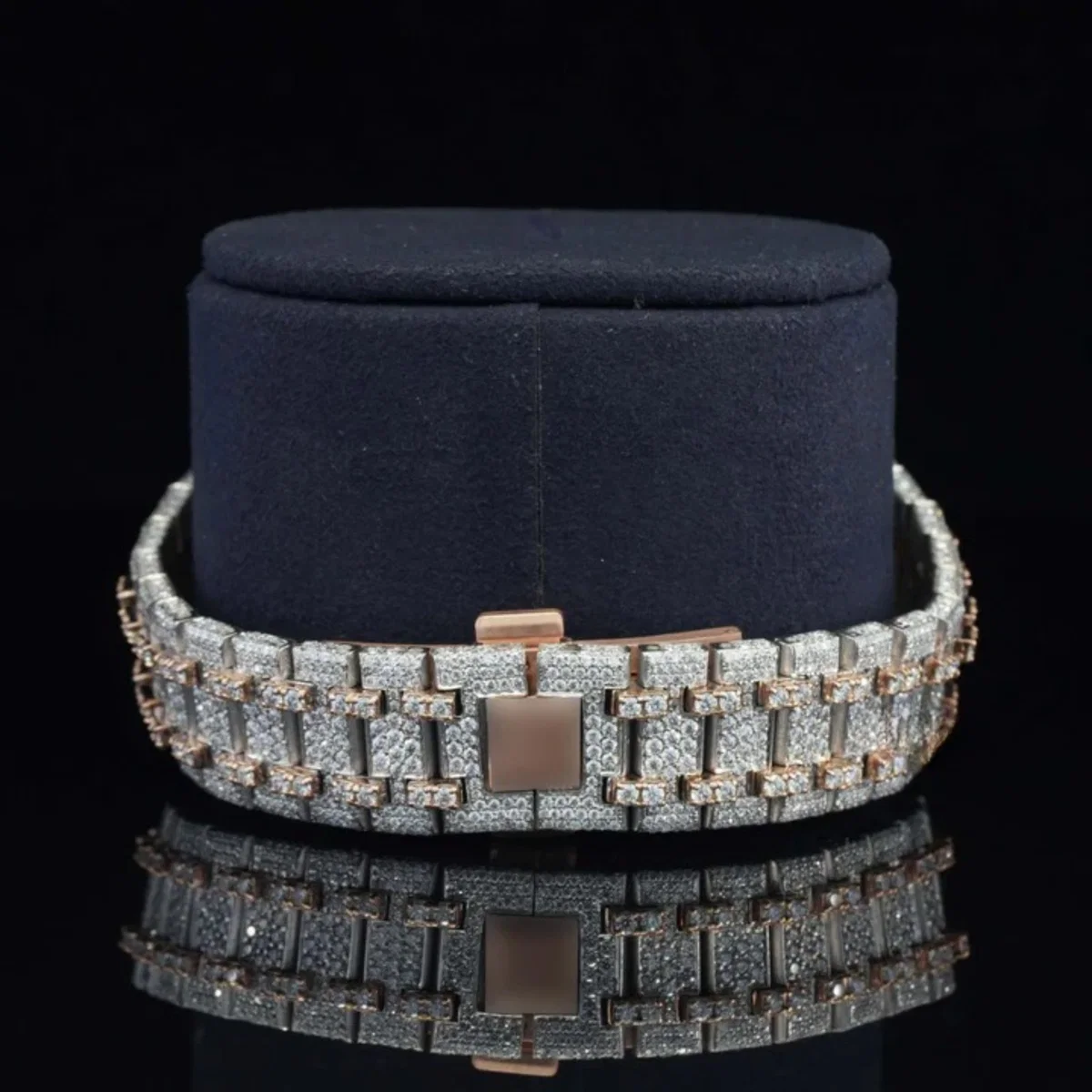 Fabulous Fully Iced Out Moissanite Diamond Watch Fully Automatic (view 6 of 6)