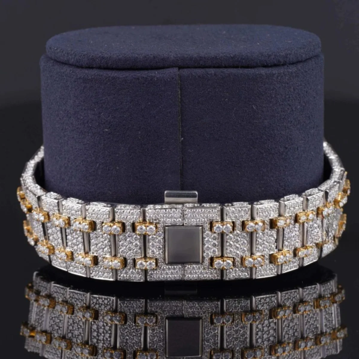 Fabulous Iced Out Automatic Analog Moissanite Diamond Watch (view 7 of 7)