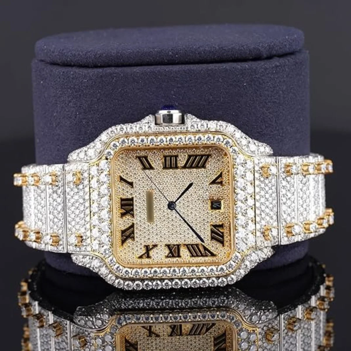 Fabulous Iced Out Roman Style Diamond Watch Automatic (view 2 of 8)