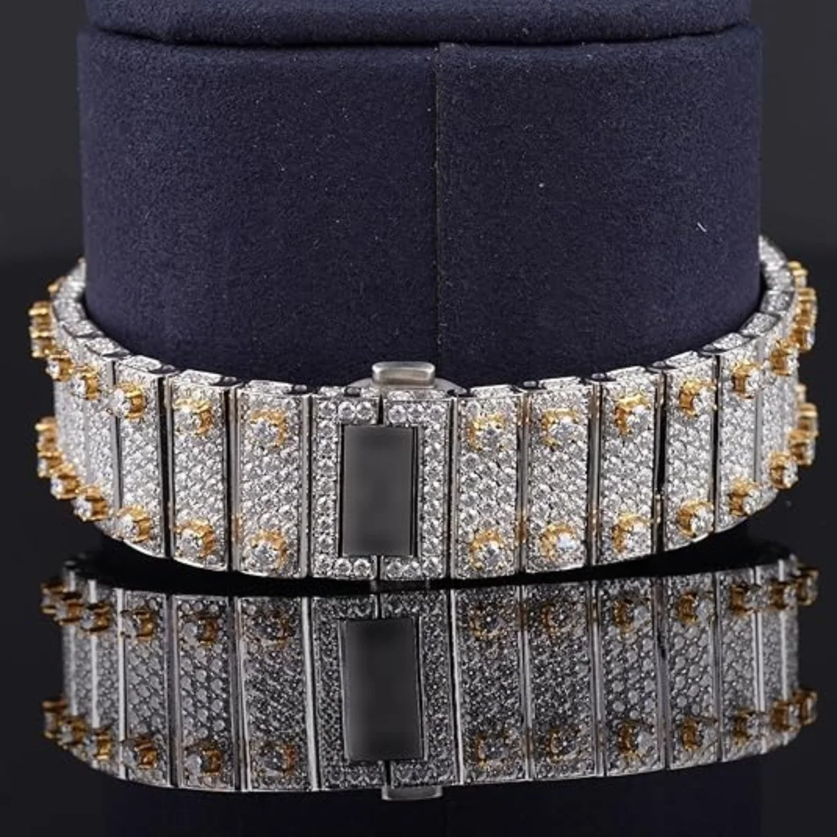 Fabulous Iced Out Roman Style Diamond Watch Automatic (view 5 of 8)