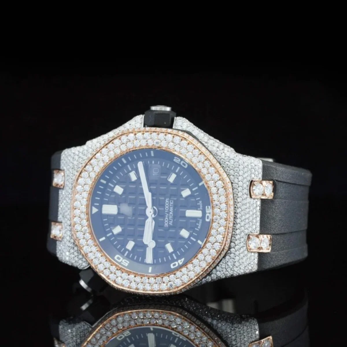 Fabulous Moissanite Watch Iced Out Automatic Wrist Watch For Men (view 5 of 6)