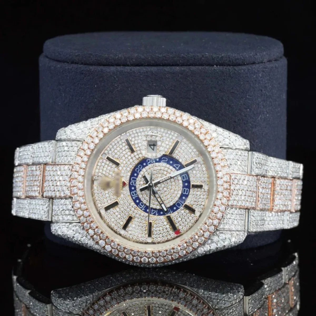 Fabulous White Dial Moissanite Diamond Watch for men (view 2 of 6)