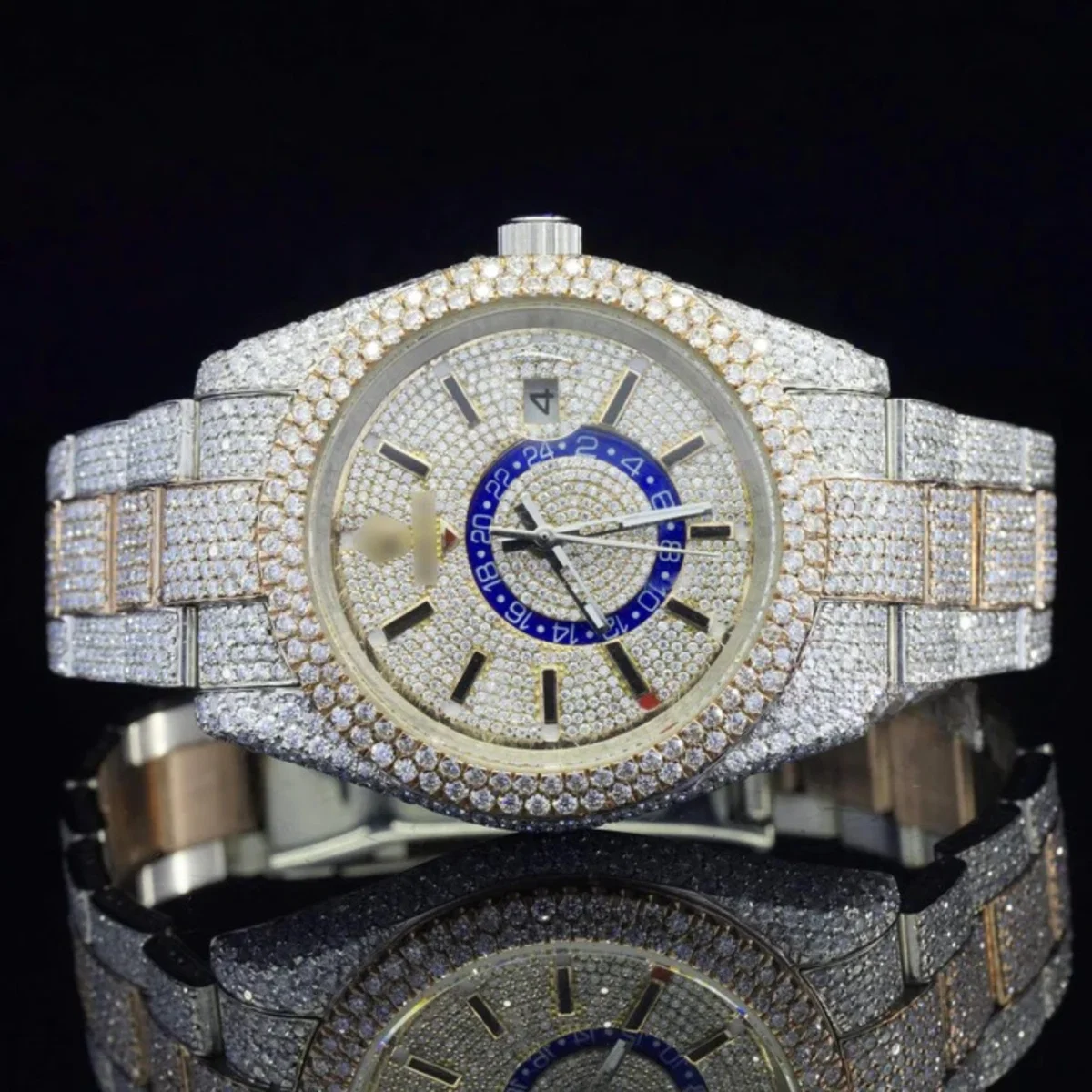 Fabulous White Dial Moissanite Diamond Watch for men (view 3 of 6)