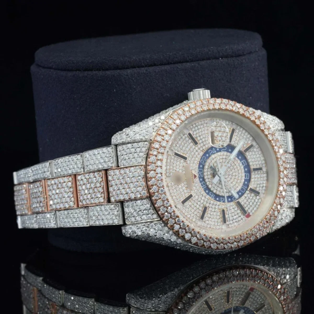 Fabulous White Dial Moissanite Diamond Watch for men (view 4 of 6)
