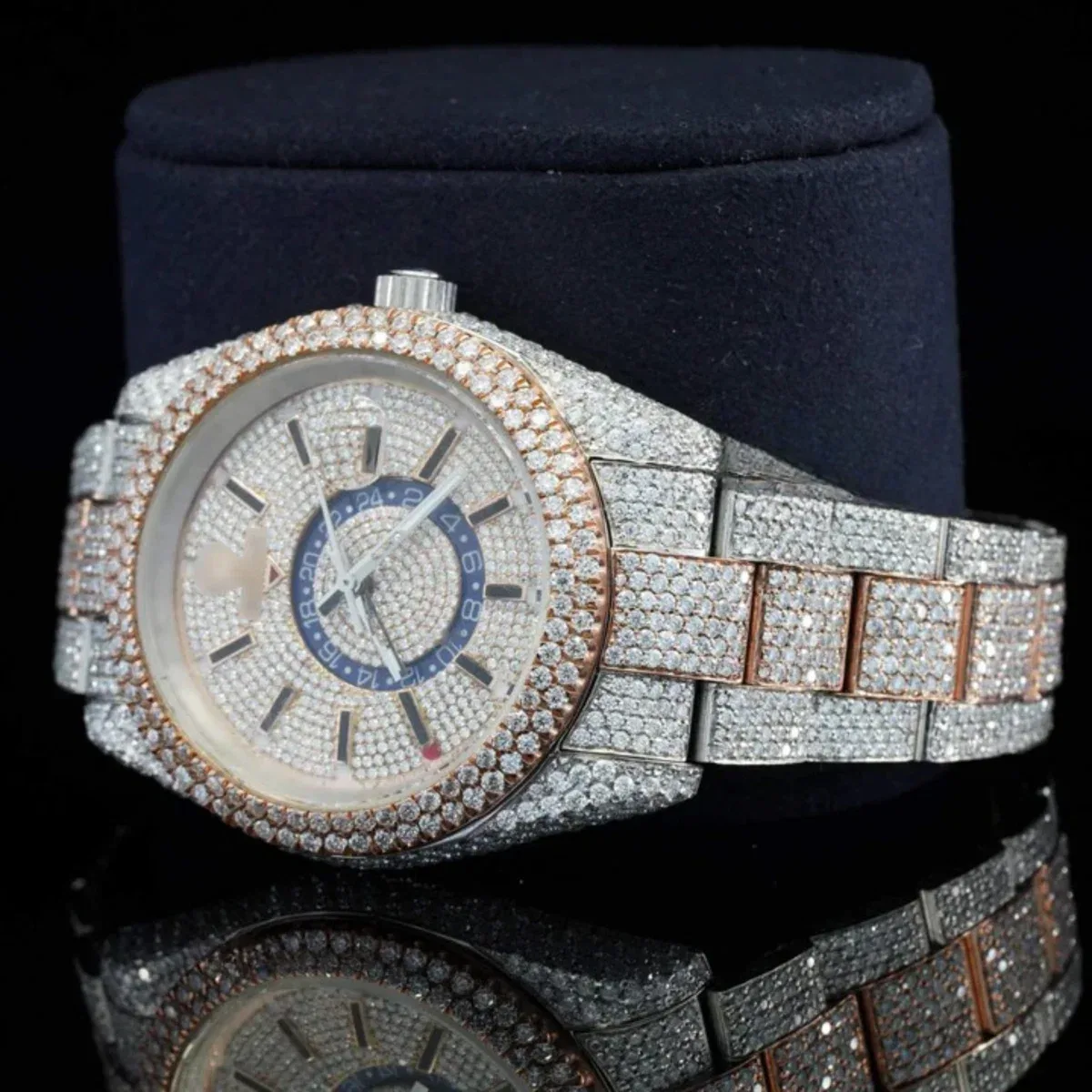 Fabulous White Dial Moissanite Diamond Watch for men (view 5 of 6)