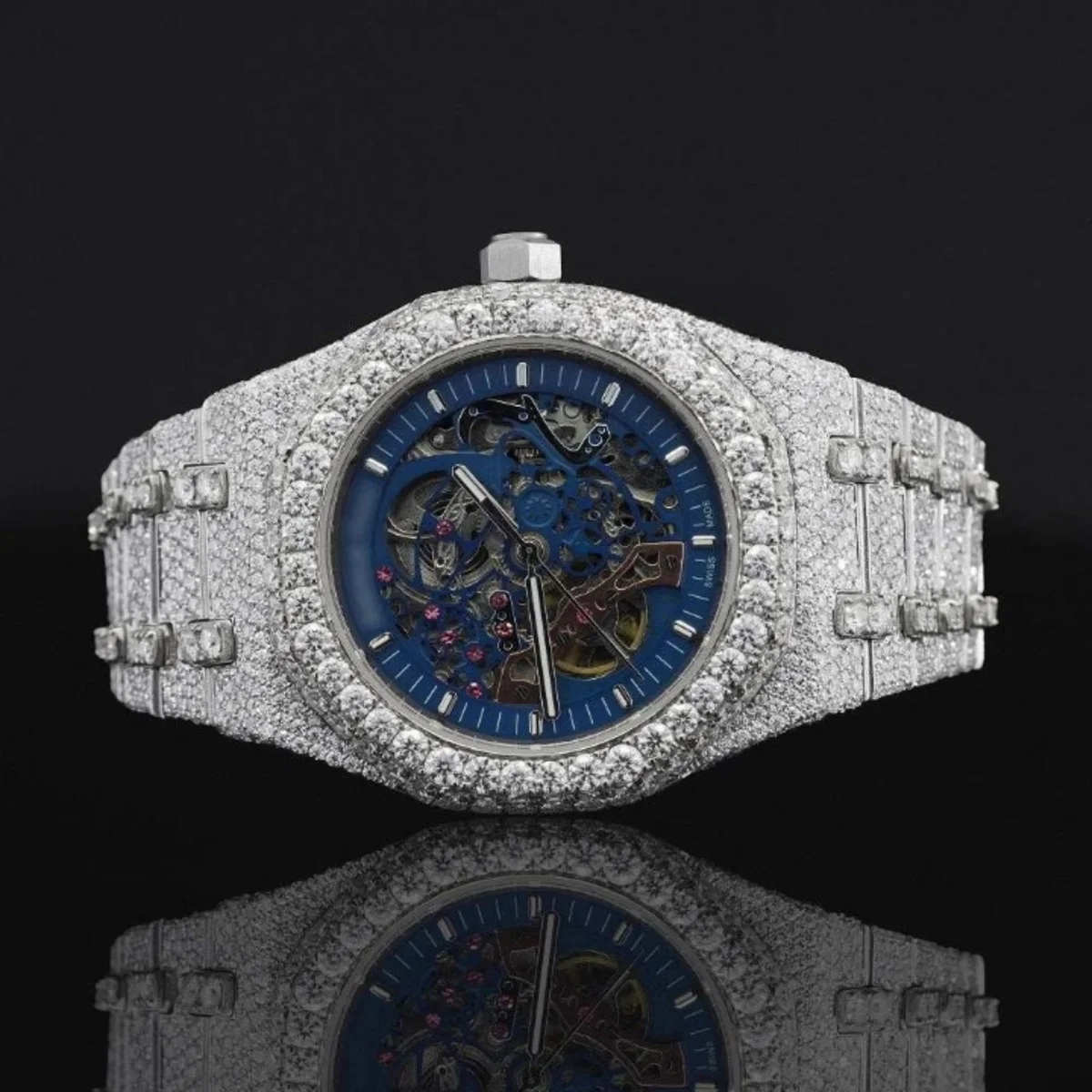 Fashionable Moissanite Watch Diamond Iced Out Automatic Movement For Men (view 2 of 5)