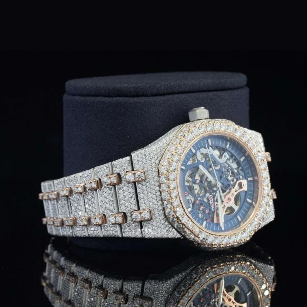 Fashionable Moissanite Watch Diamond Iced Out Automatic Movement For Men (view 3 of 5)