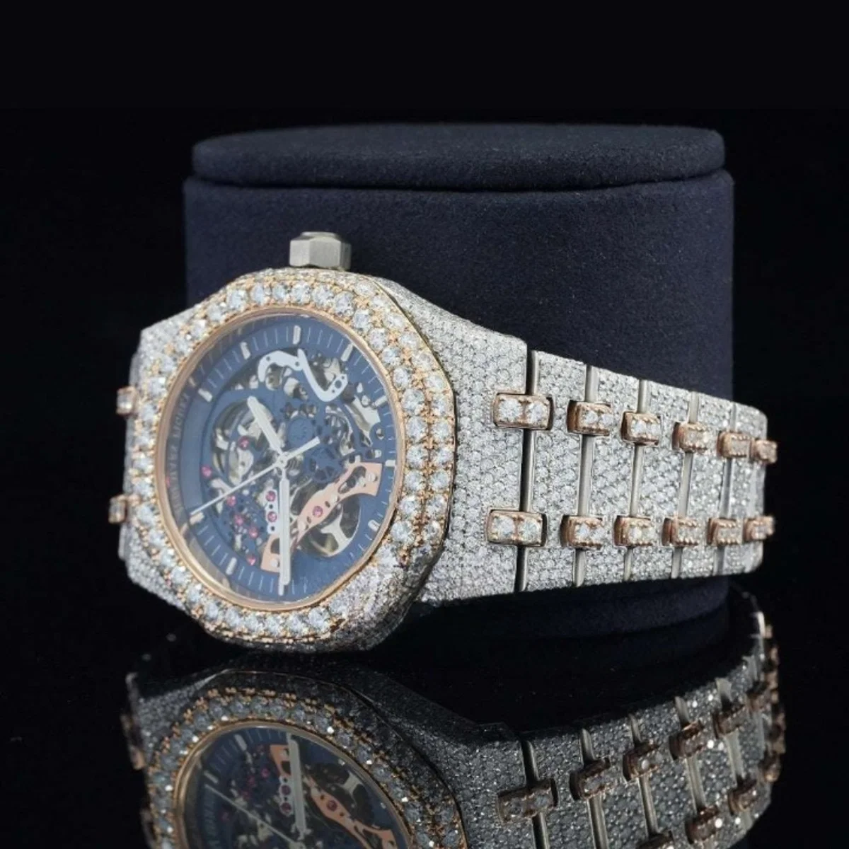Fashionable Moissanite Watch Diamond Iced Out Automatic Movement For Men (view 4 of 5)