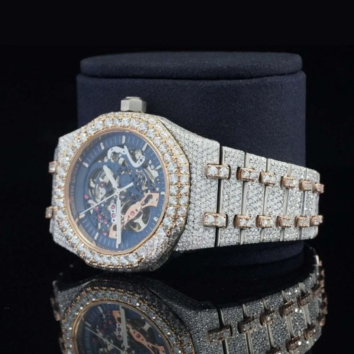Fashionable Moissanite Watch Diamond Iced Out Automatic Movement For Men (view 3 of 5)