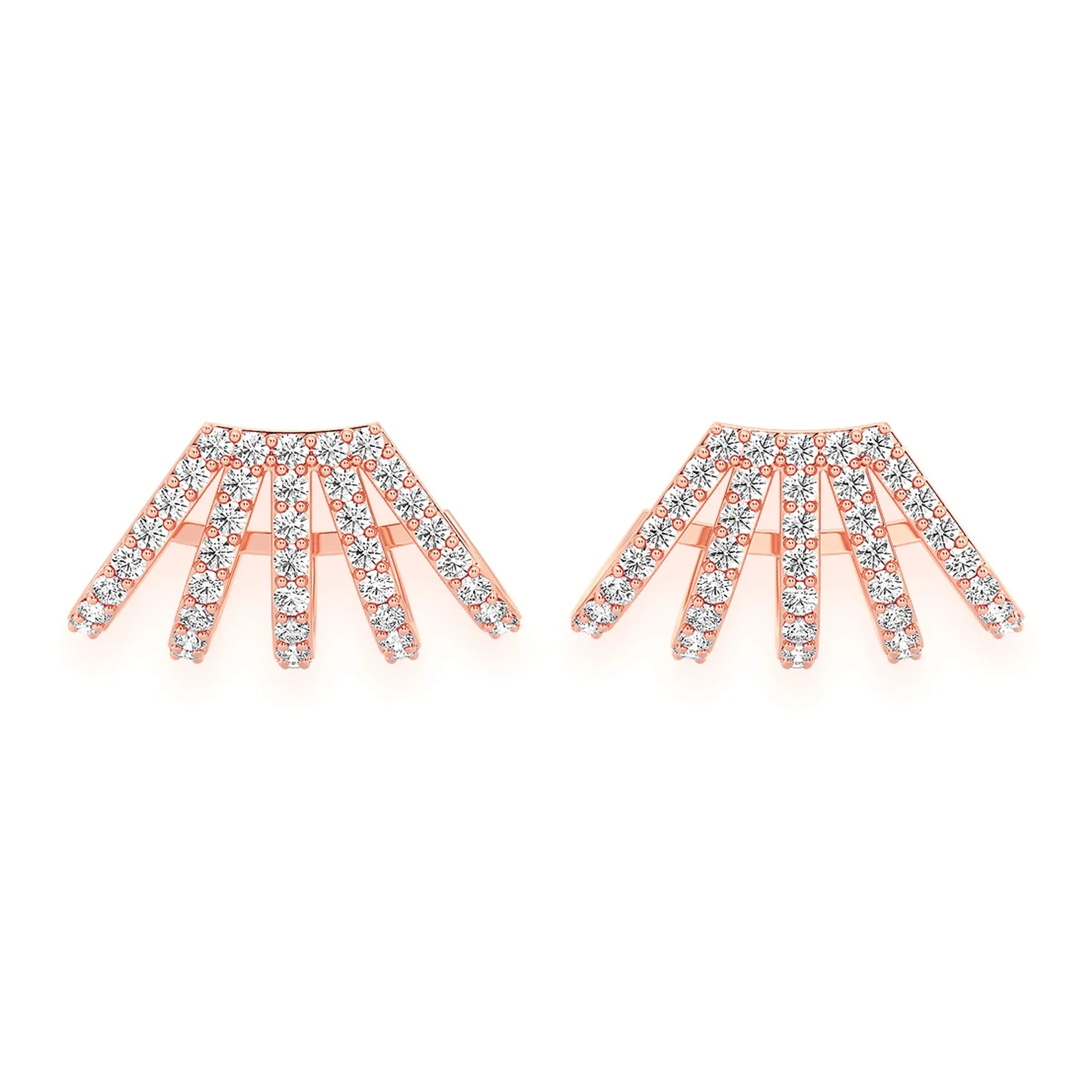 Five Row Diamond Ear Cuffs - earrings in yellow gold (view 5 of 6)