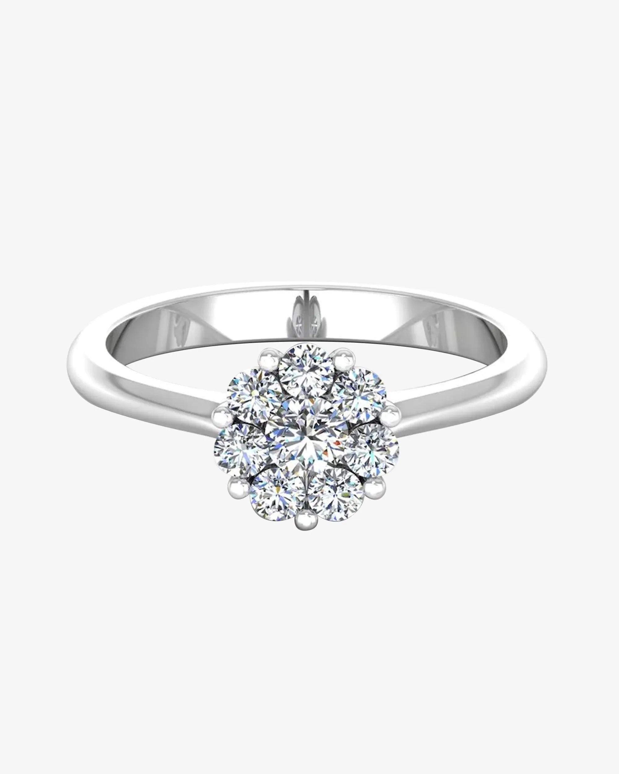 Flower Cluster Moissanite Engagement Ring - in 14k gold (view 2 of 8)