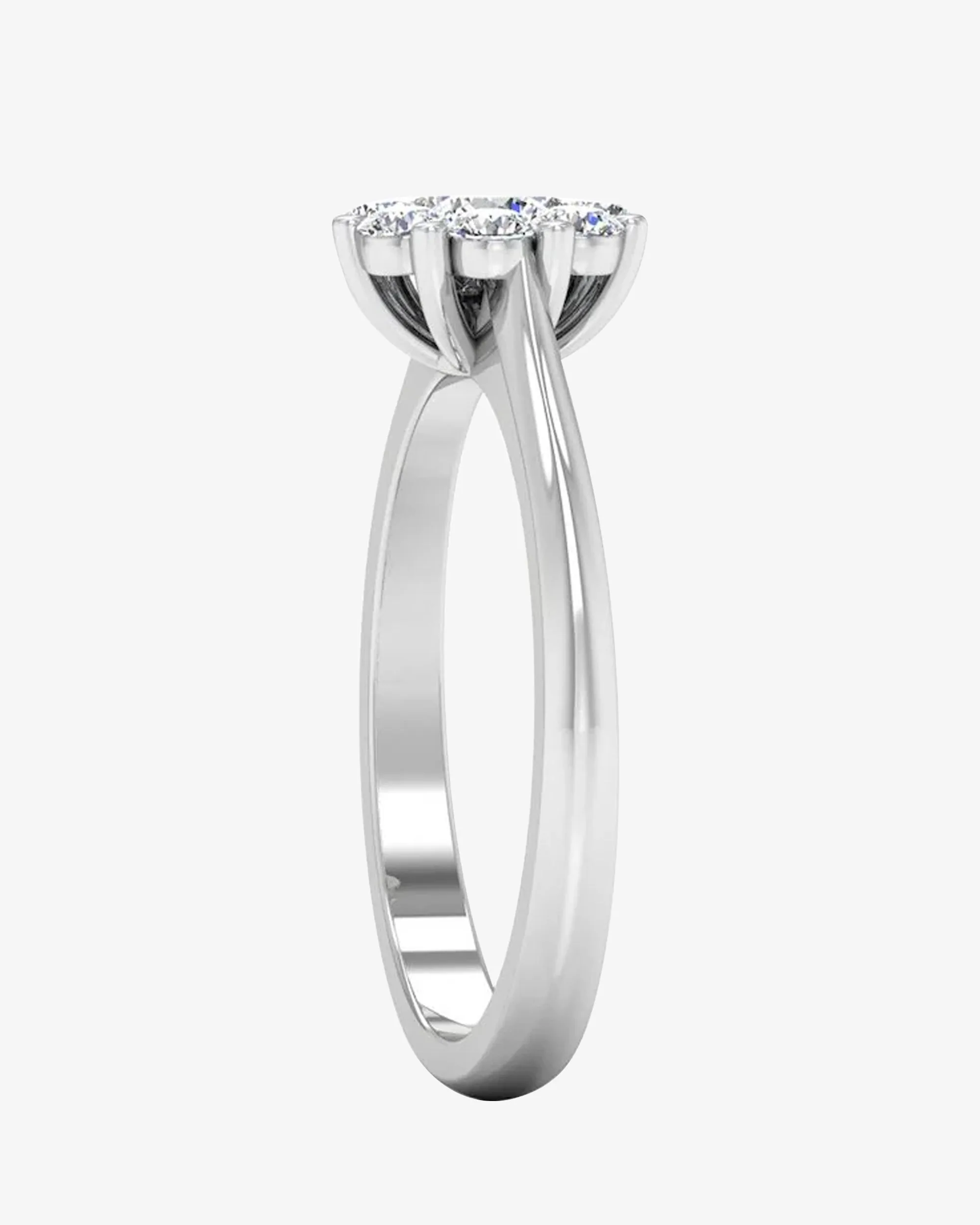 Flower Cluster Moissanite Engagement Ring - in 14k gold (view 5 of 8)