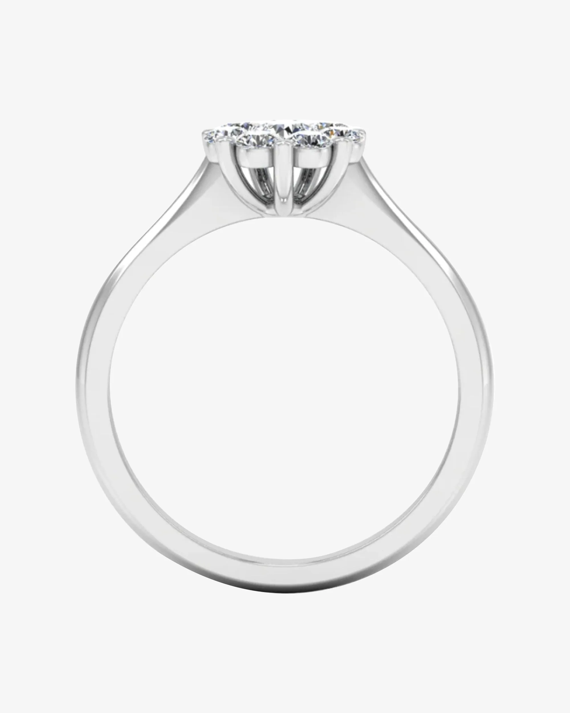 Flower Cluster Moissanite Engagement Ring - in 14k gold (view 6 of 8)