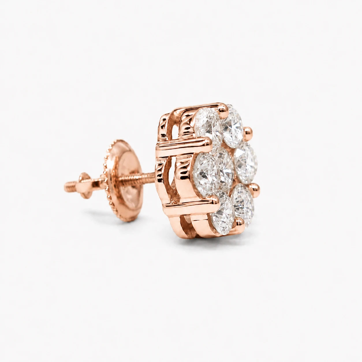 Flower Diamond Studs - earrings in yellow gold (view 57 of 58)