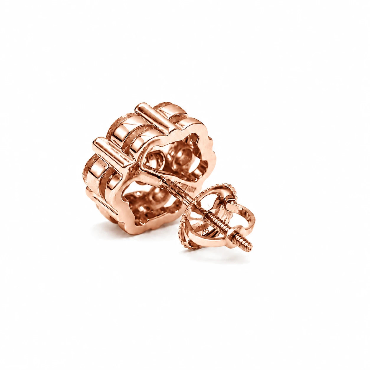 Flower Diamond Studs - earrings in yellow gold (view 58 of 58)