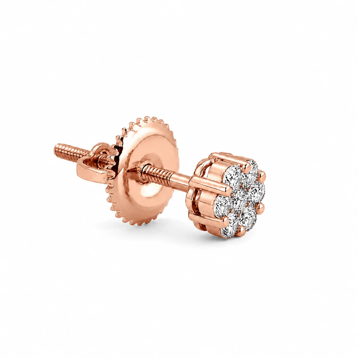 Flower Diamond Studs - earrings in yellow gold (view 8 of 58)