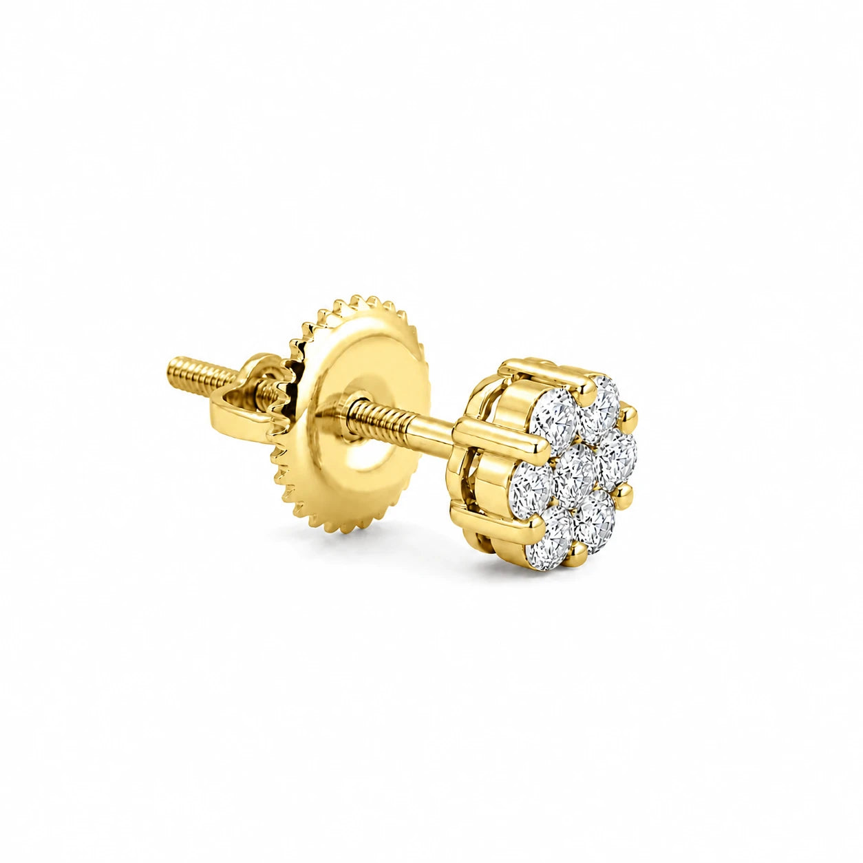 Flower Diamond Studs - earrings in yellow gold (view 11 of 58)