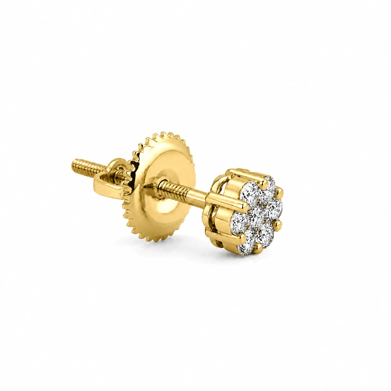 Flower Diamond Studs - earrings in yellow gold (view 2 of 58)