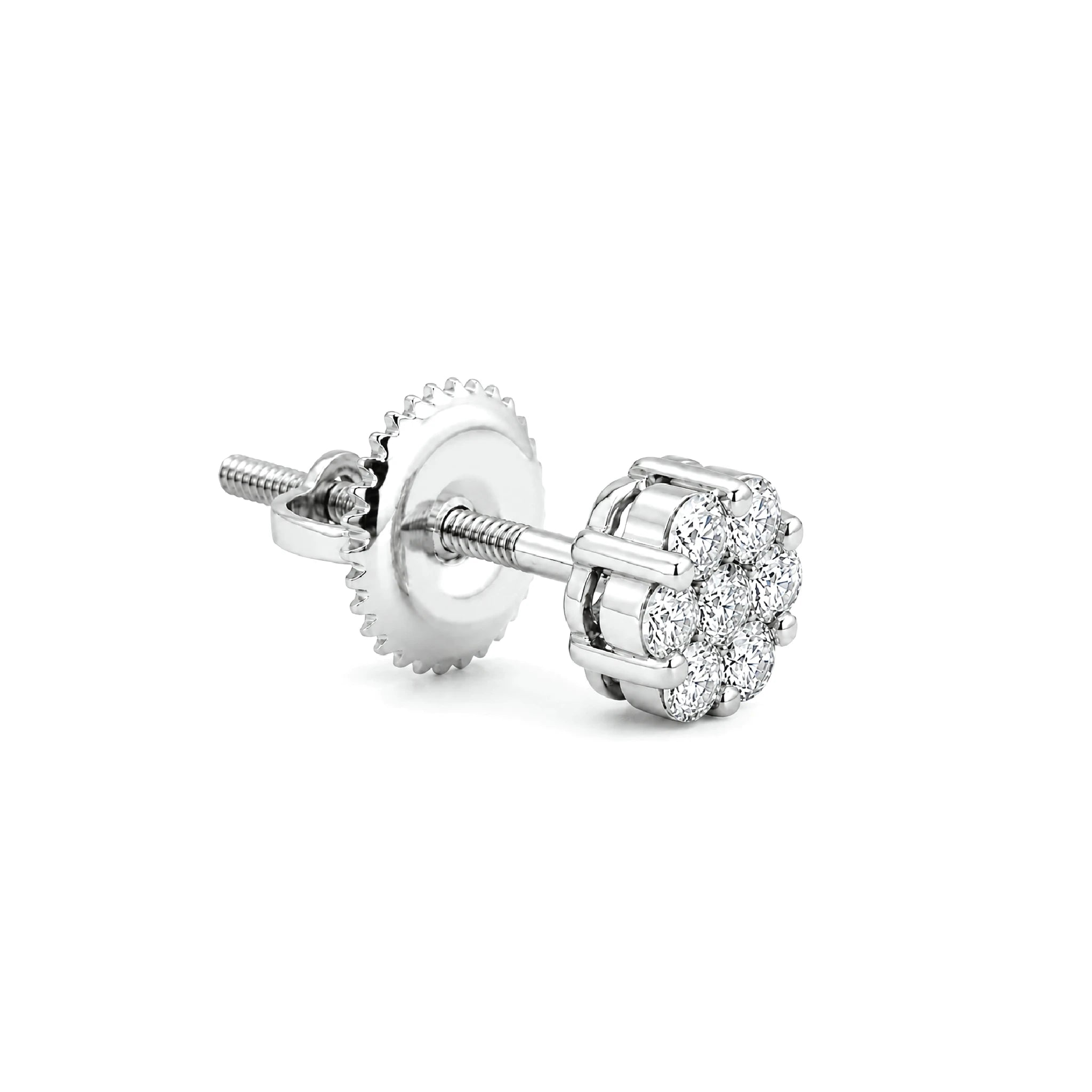 Flower Diamond Studs - earrings in yellow gold (view 14 of 58)