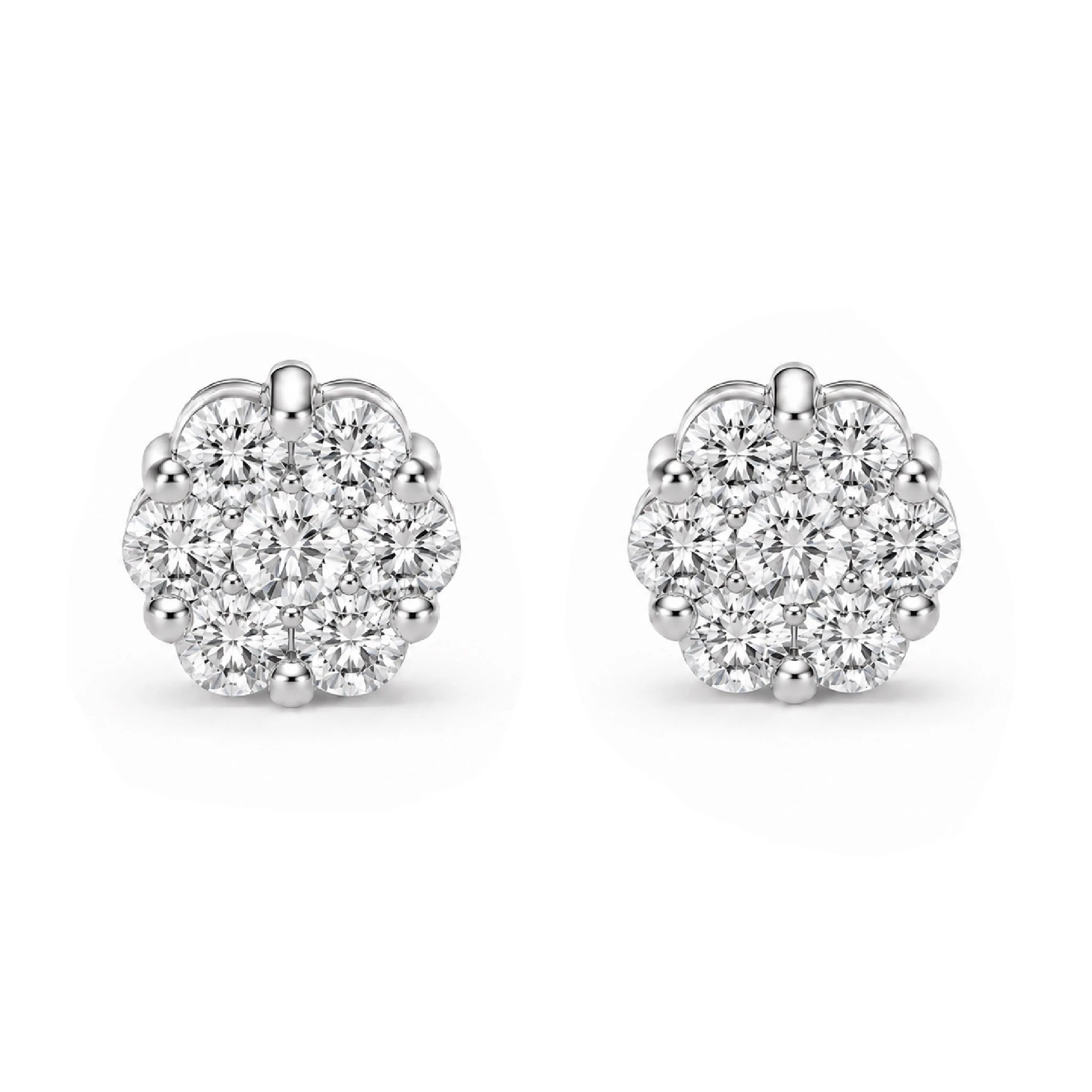 Flower Diamond Studs - earrings in yellow gold (view 22 of 58)