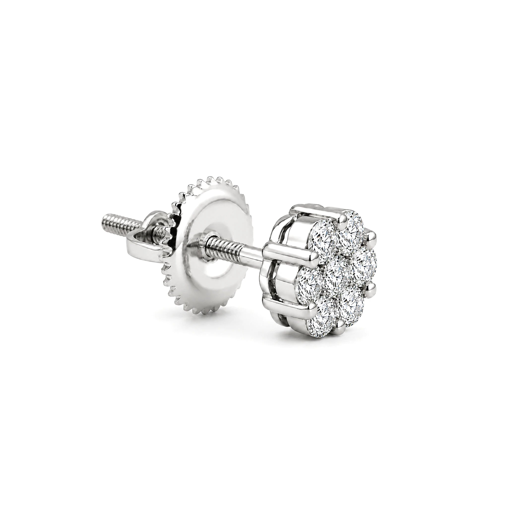 Flower Diamond Studs - earrings in yellow gold (view 23 of 58)