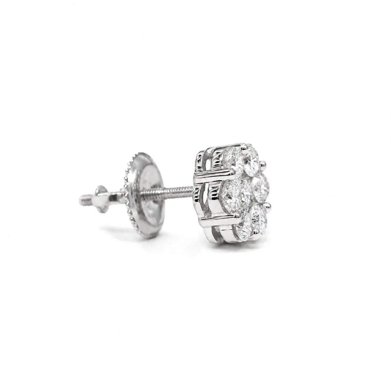 Flower Diamond Studs - earrings in yellow gold (view 31 of 58)