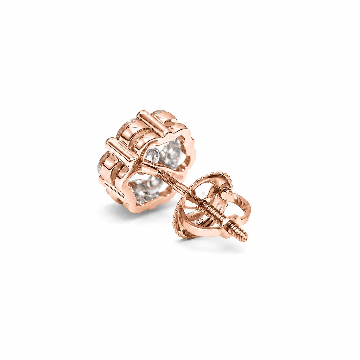 Flower Diamond Studs - earrings in yellow gold (view 35 of 58)