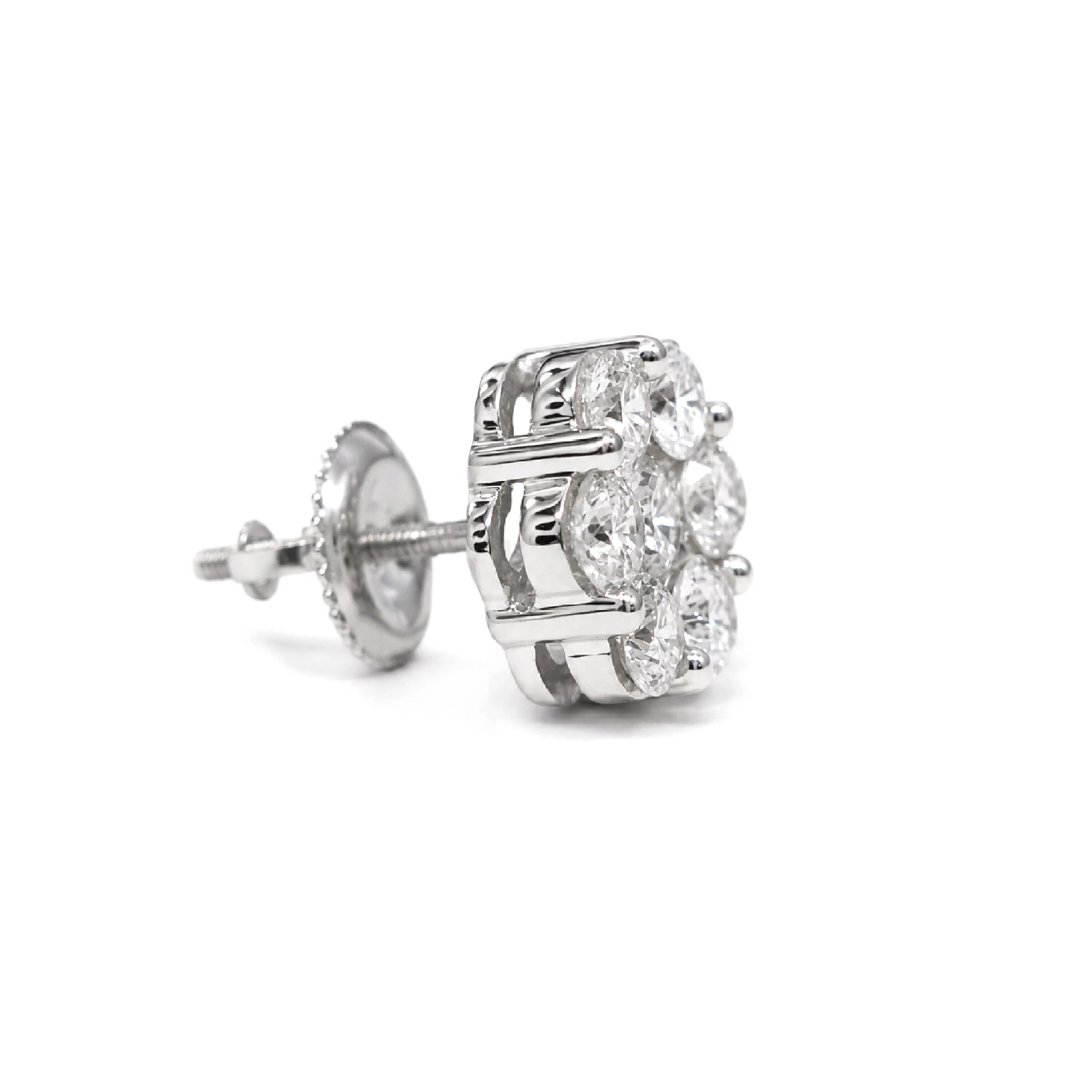 Flower Diamond Studs - earrings in yellow gold (view 39 of 58)