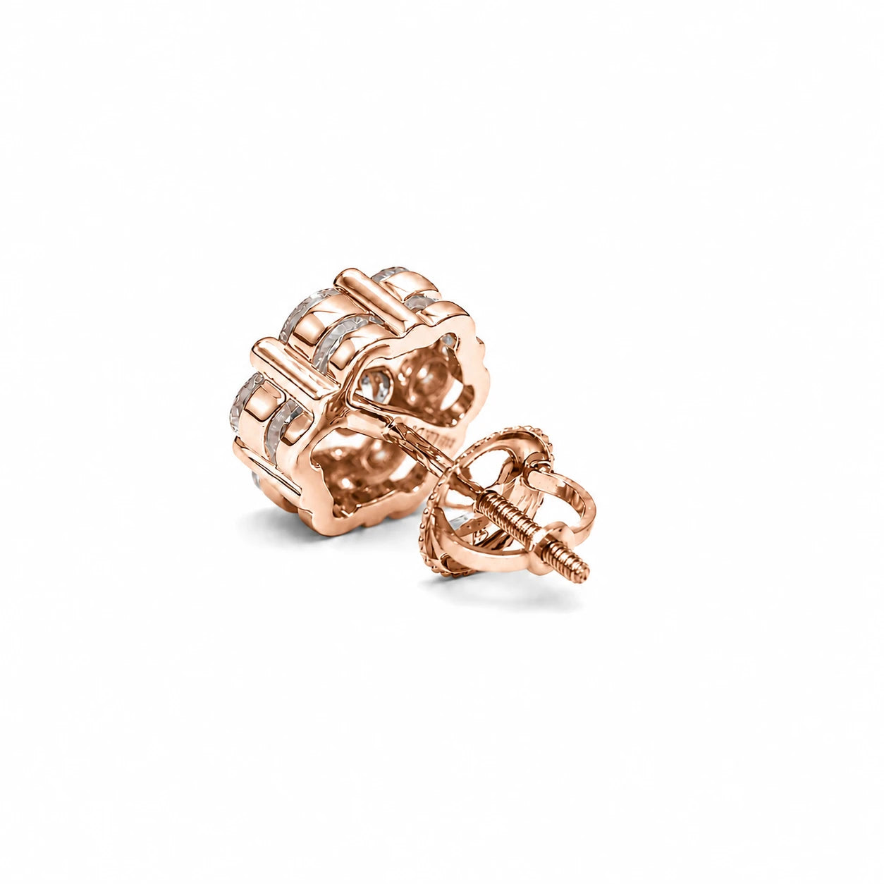 Flower Diamond Studs - earrings in yellow gold (view 43 of 58)