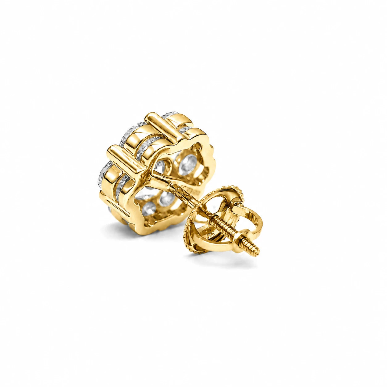 Flower Diamond Studs - earrings in yellow gold (view 45 of 58)