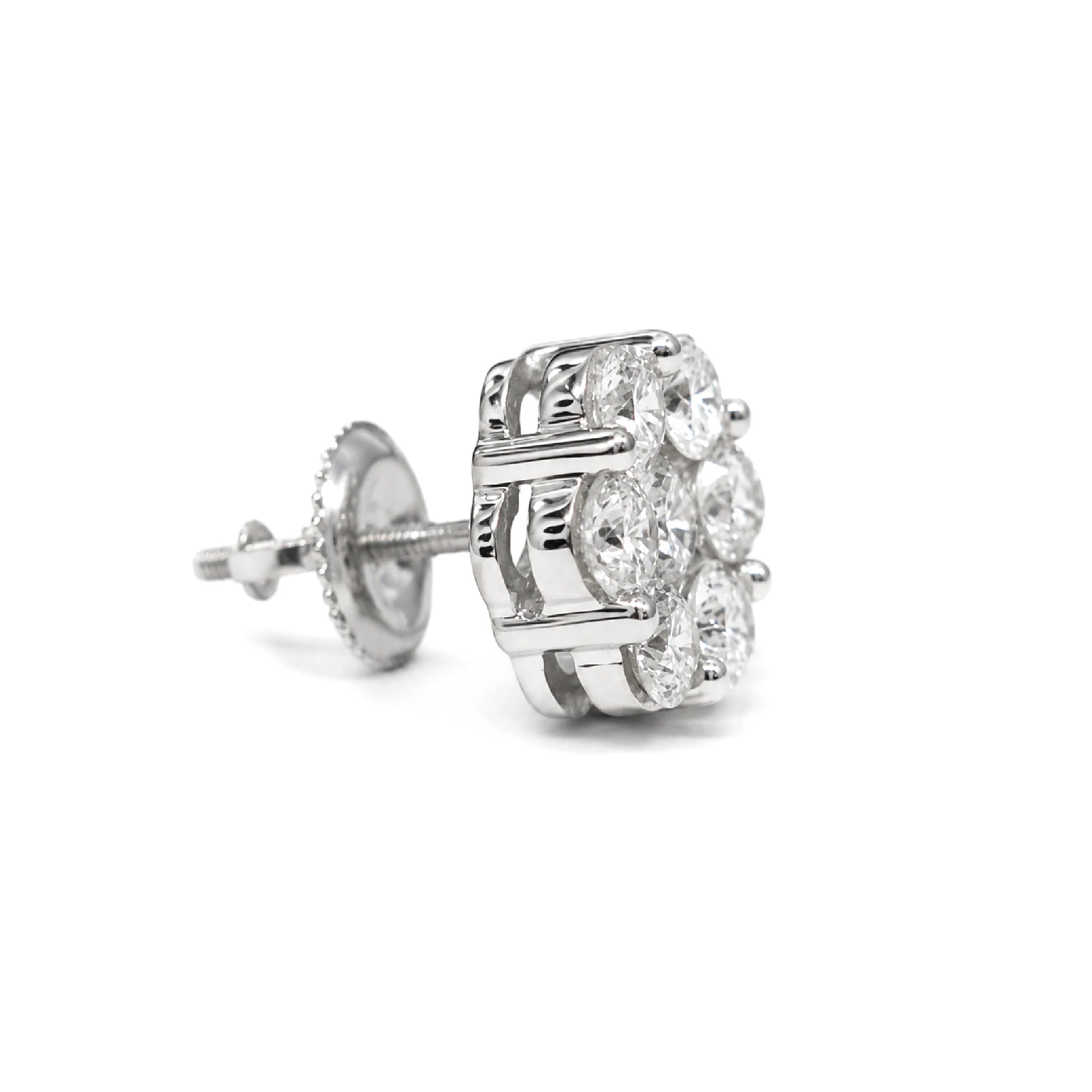Flower Diamond Studs - earrings in yellow gold (view 47 of 58)