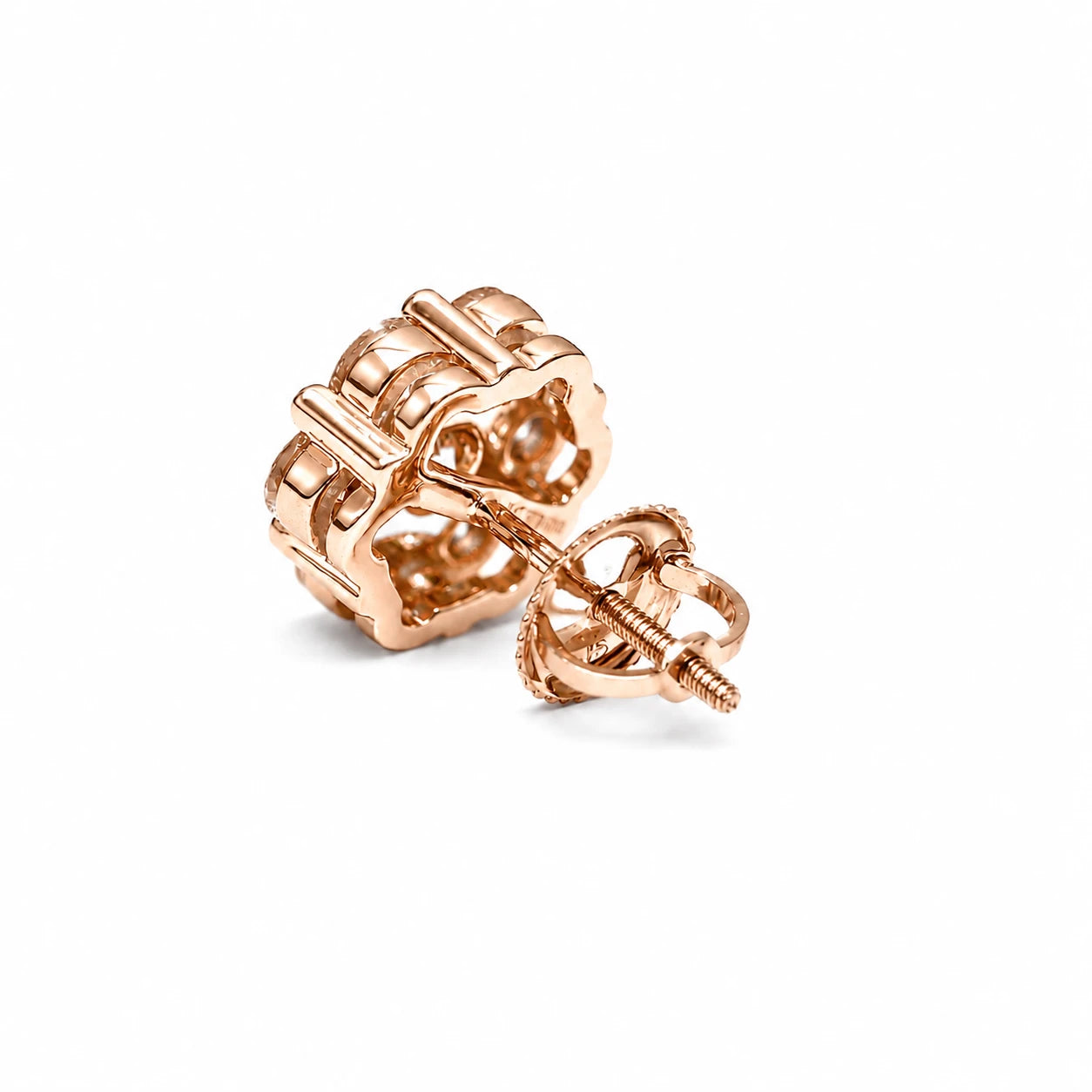 Flower Diamond Studs - earrings in yellow gold (view 51 of 58)