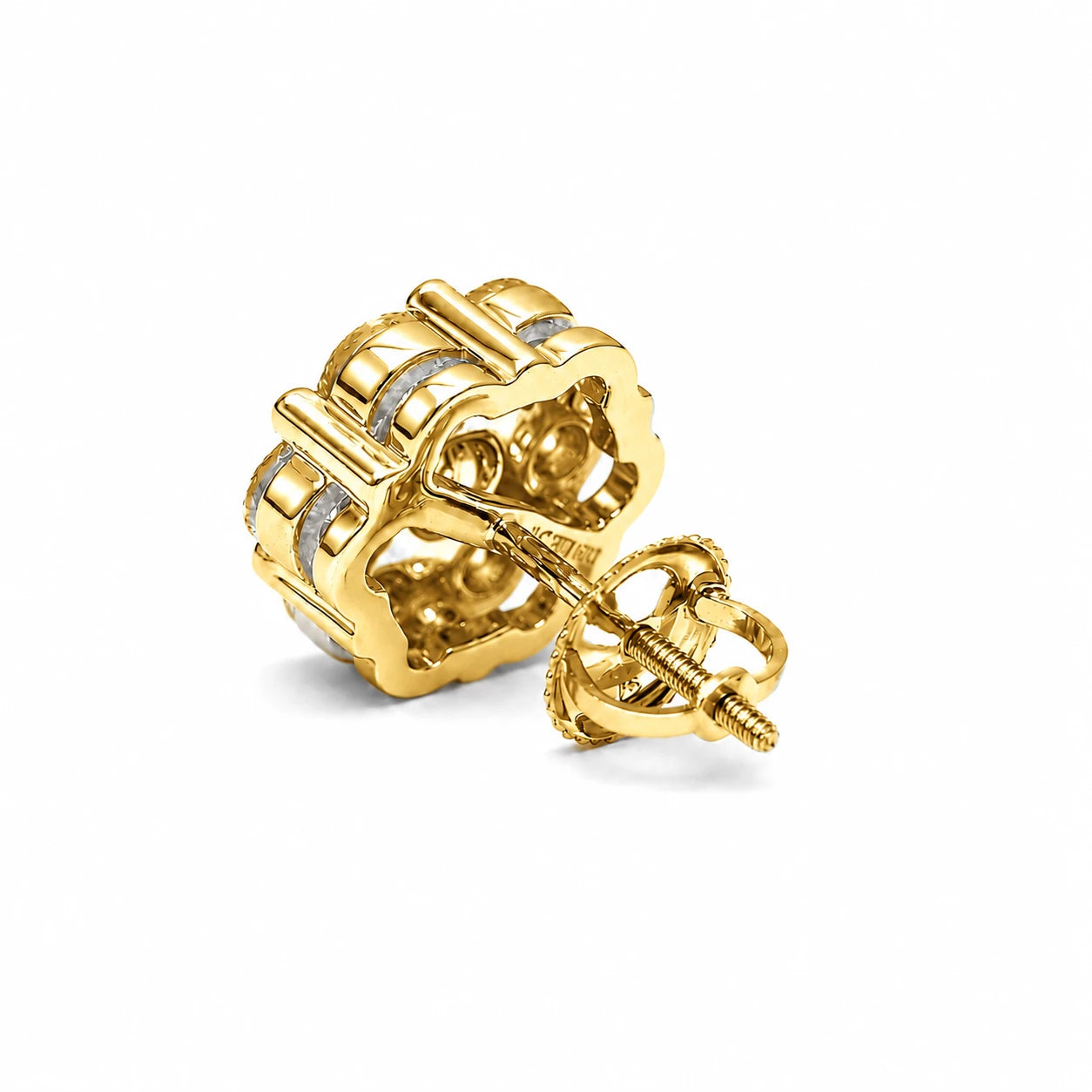 Flower Diamond Studs - earrings in yellow gold (view 53 of 58)