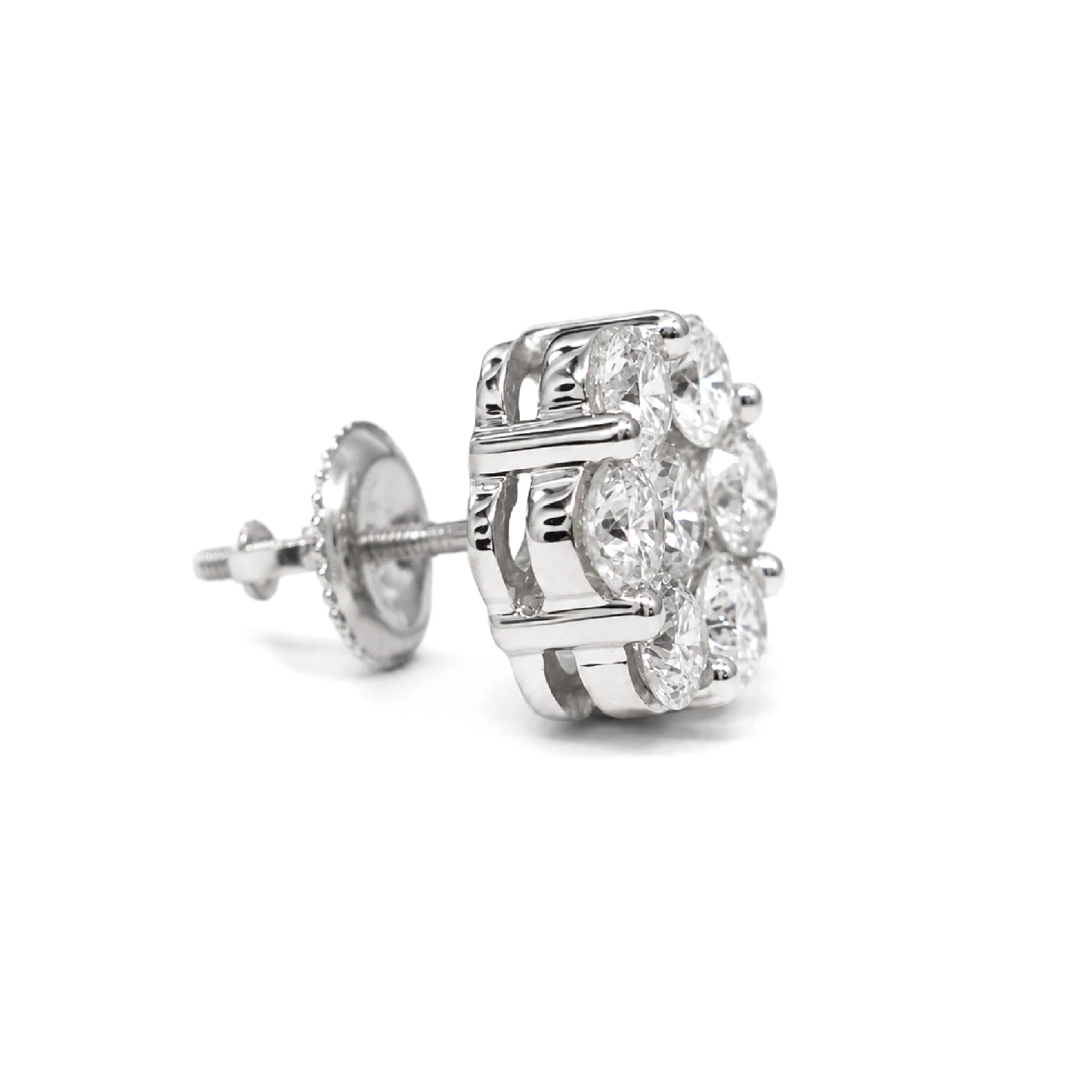 Flower Diamond Studs - earrings in yellow gold (view 54 of 58)
