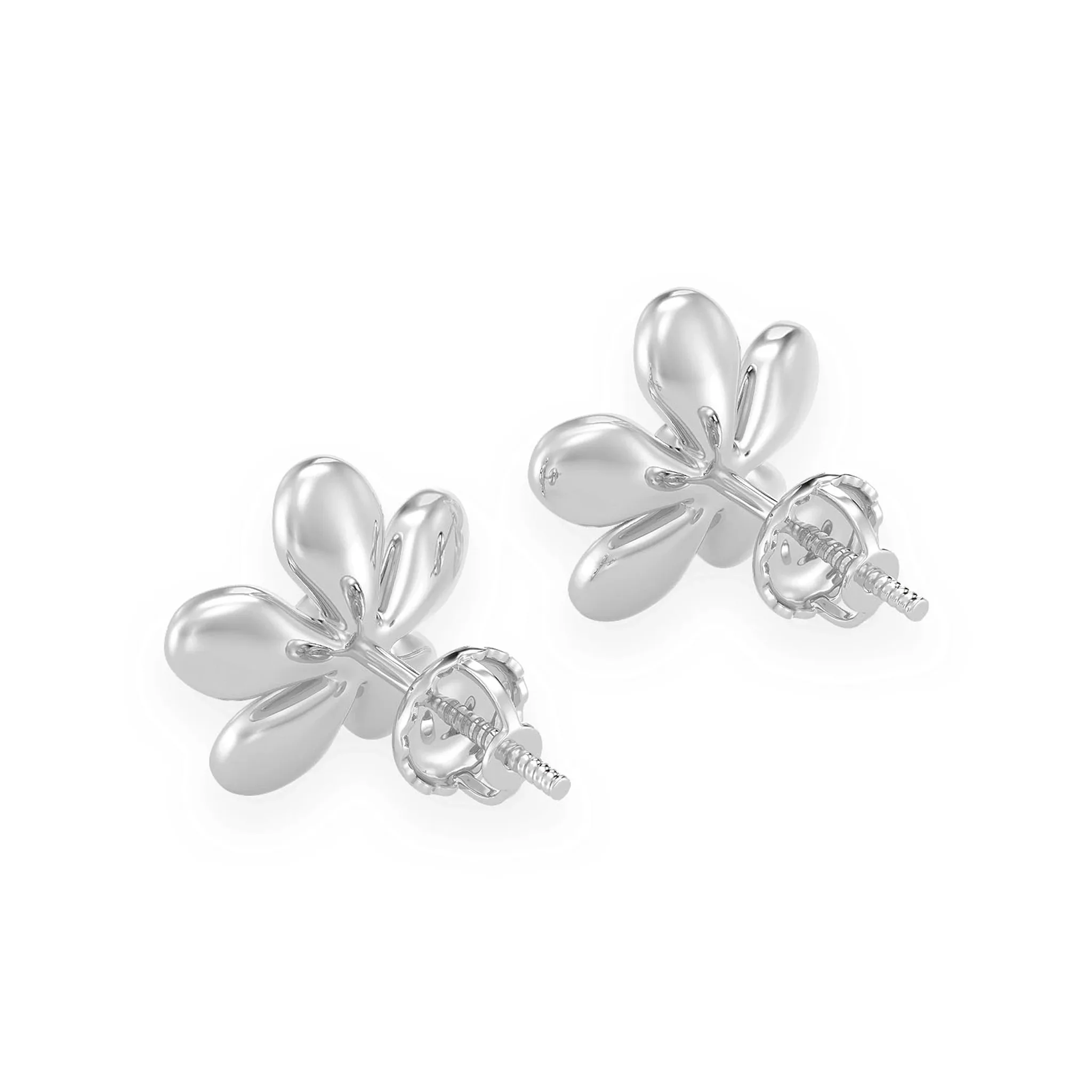 Flower Petal Diamond Studs - earrings in yellow gold (view 4 of 6)