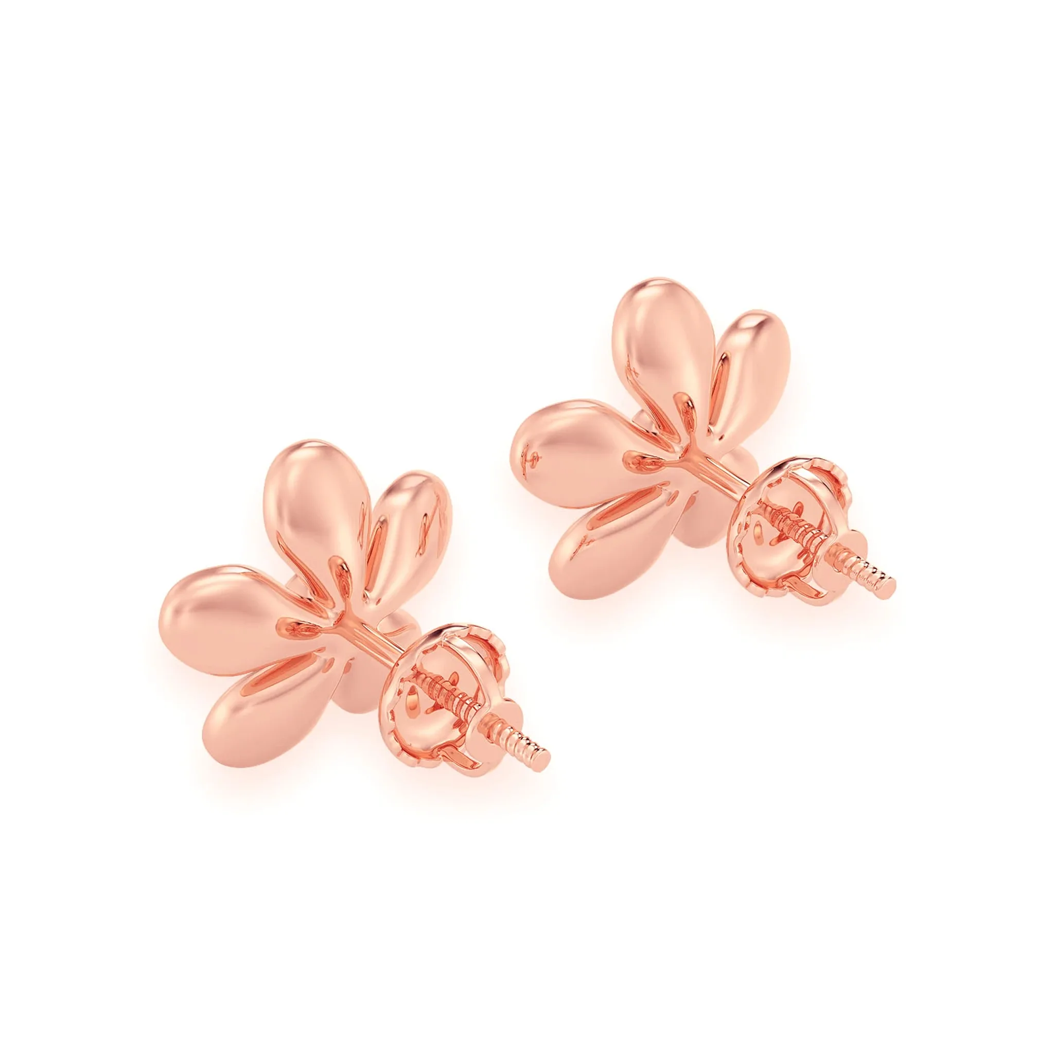 Flower Petal Diamond Studs - earrings in yellow gold (view 6 of 6)