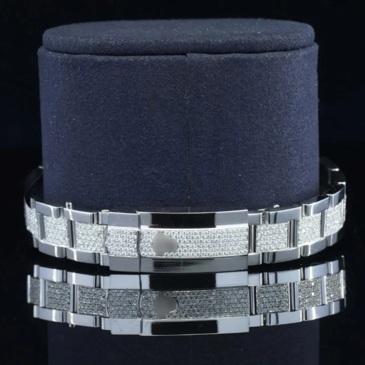 Flower Style Moissanite Iced Out Automatic Silver Watch For Women (view 5 of 5)