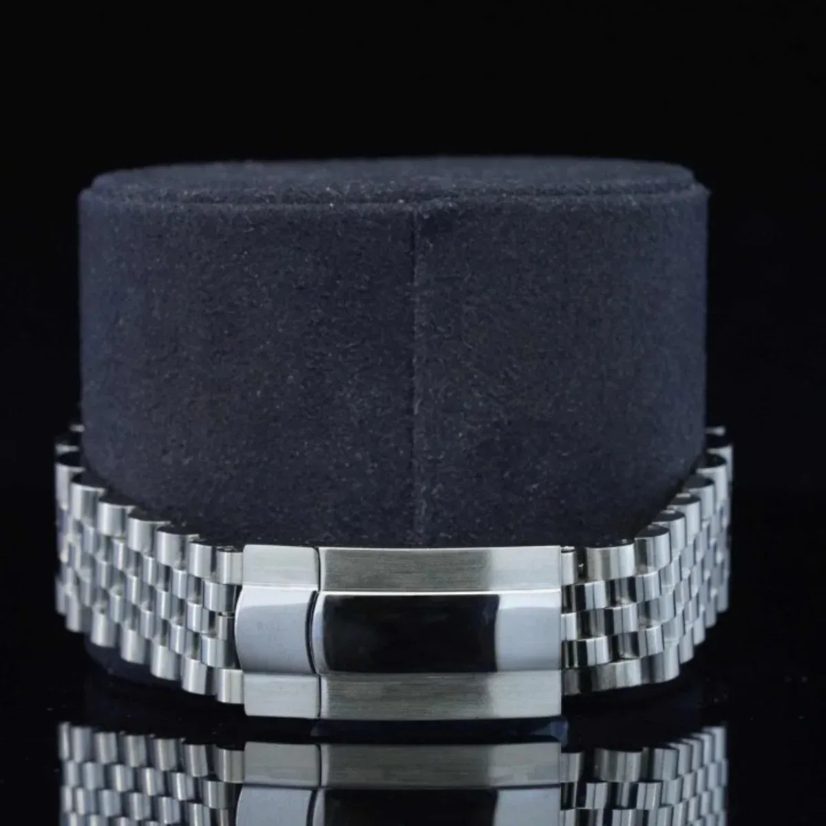 Formal Black Dial Partial Moissanite Diamond Watch For Men (view 4 of 4)