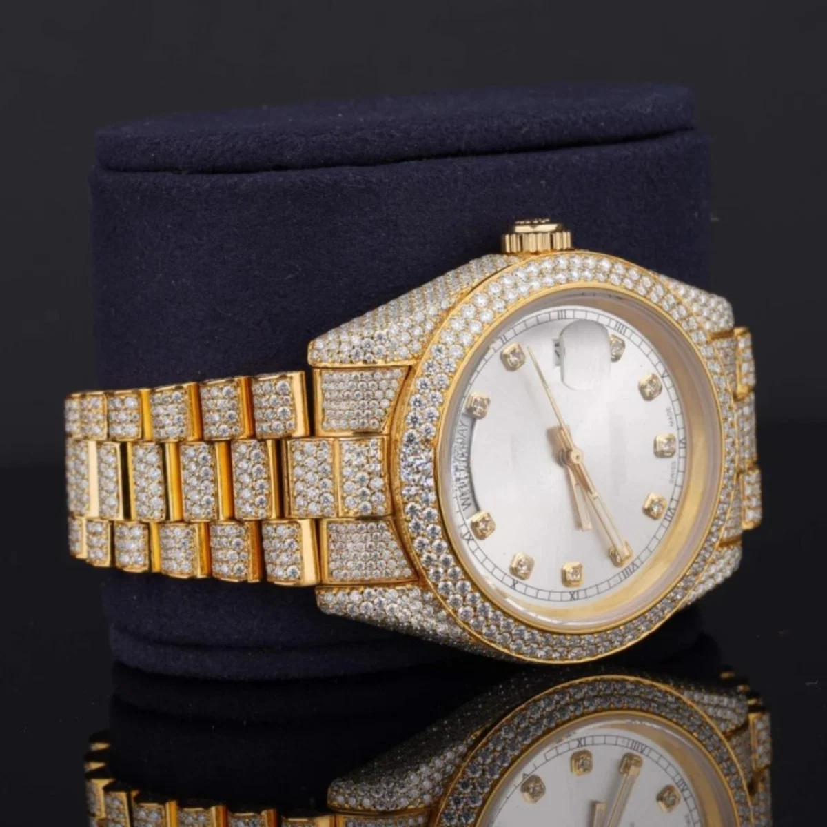 Formal Classic Diamond Iced Out Automatic Moissanite Watch (view 5 of 7)