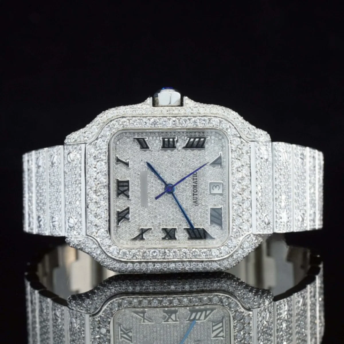 Fully Diamond Iced Out Moissanite Watch For Men