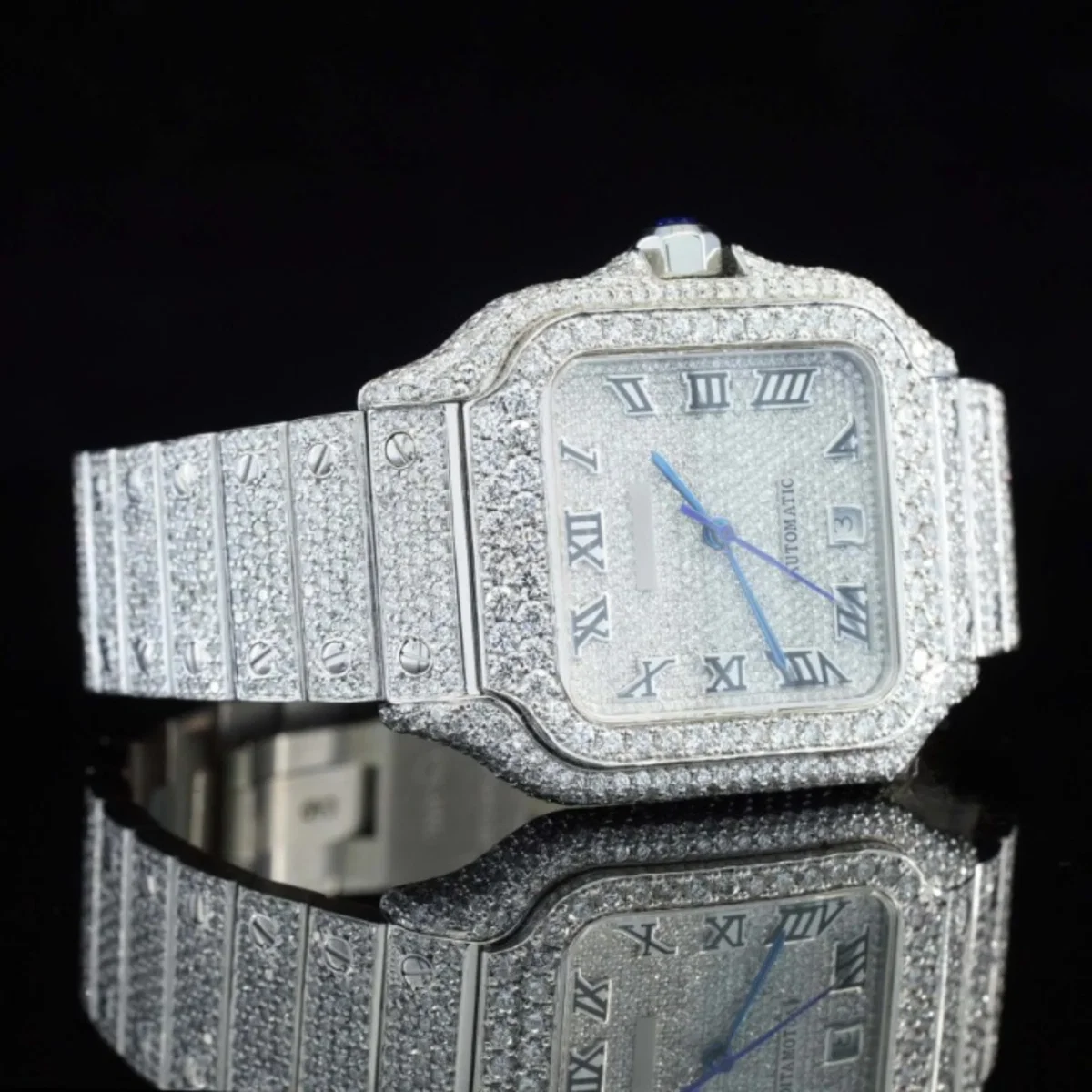 Fully Diamond Iced Out Moissanite Watch For Men (view 2 of 4)