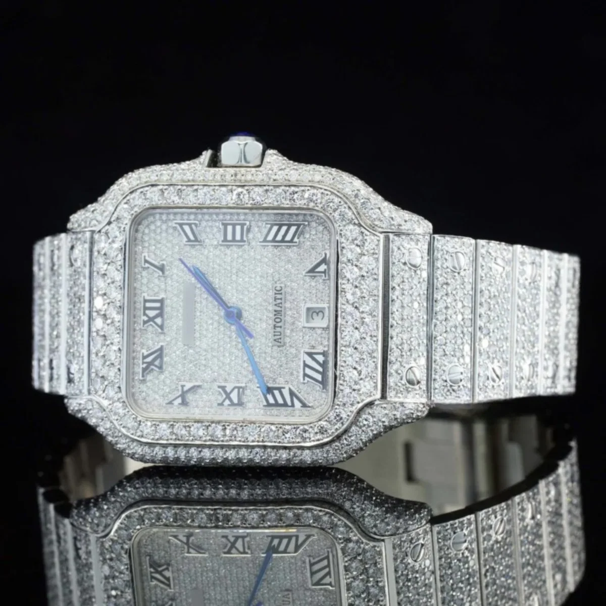 Fully Diamond Iced Out Moissanite Watch For Men (view 3 of 4)