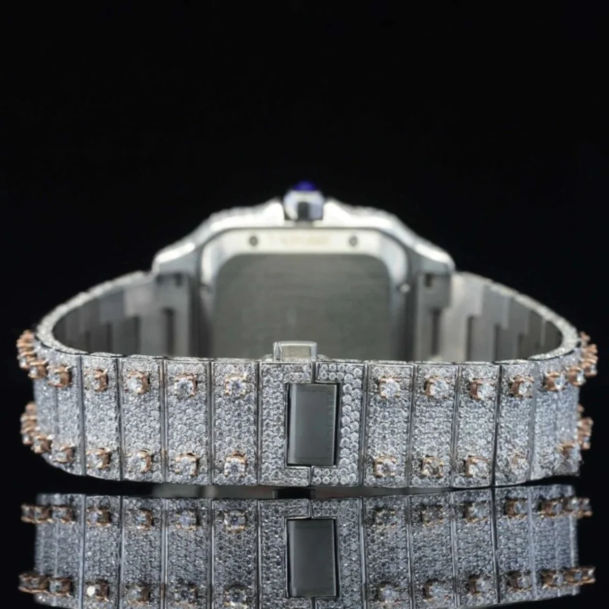 Fully Iced Out Moissanite Watch With Arabic Number (view 2 of 2)