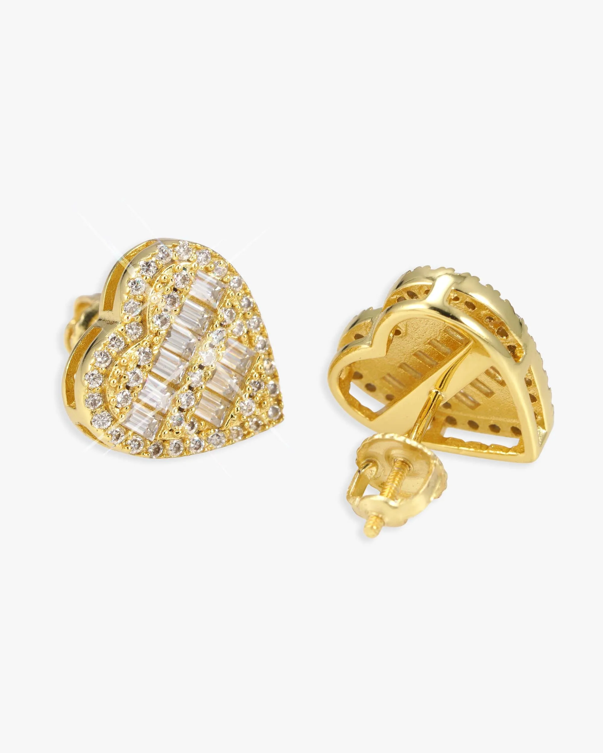 Giant Heart Moissanite Earrings 14K Gold (view 2 of 6)