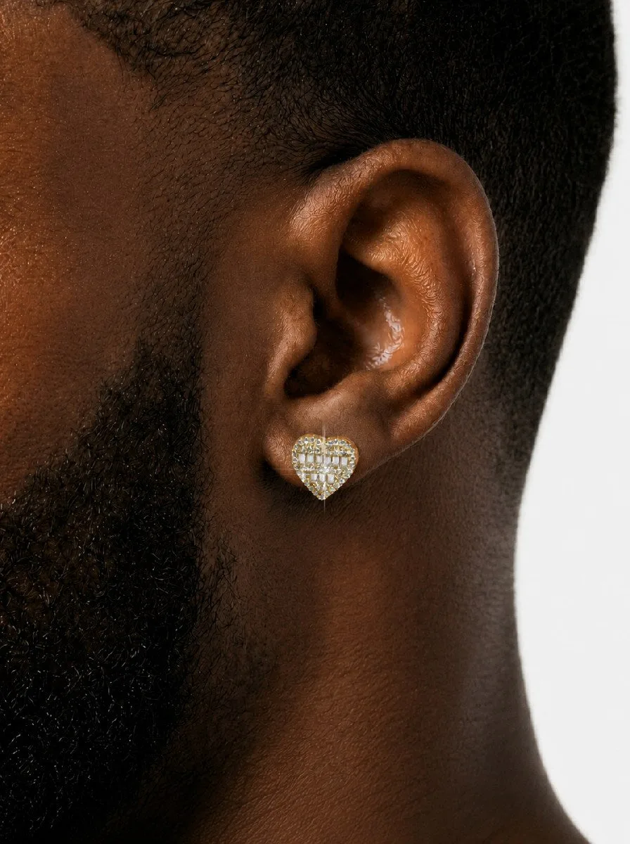 Giant Heart Moissanite Earrings 14K Gold (view 4 of 6)